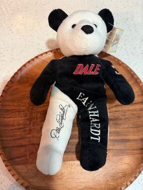 Dale Earnhardt Plush Bear - Black & White Racing Teddy